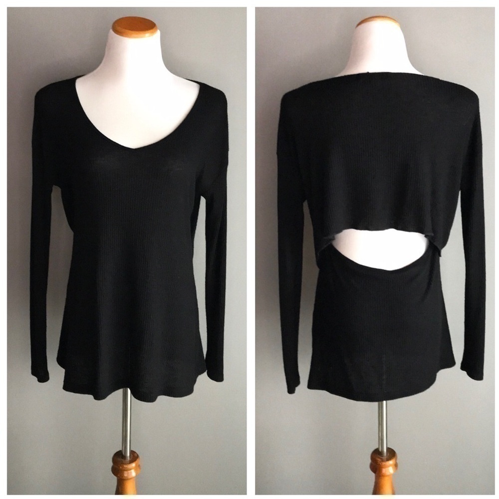 Rag & Bone Long Sleeve Lightweight Black Sweater Med